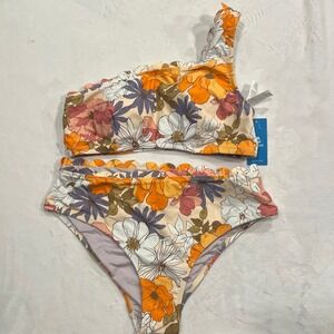 Floral One Shoulder Bikini Swimsuit